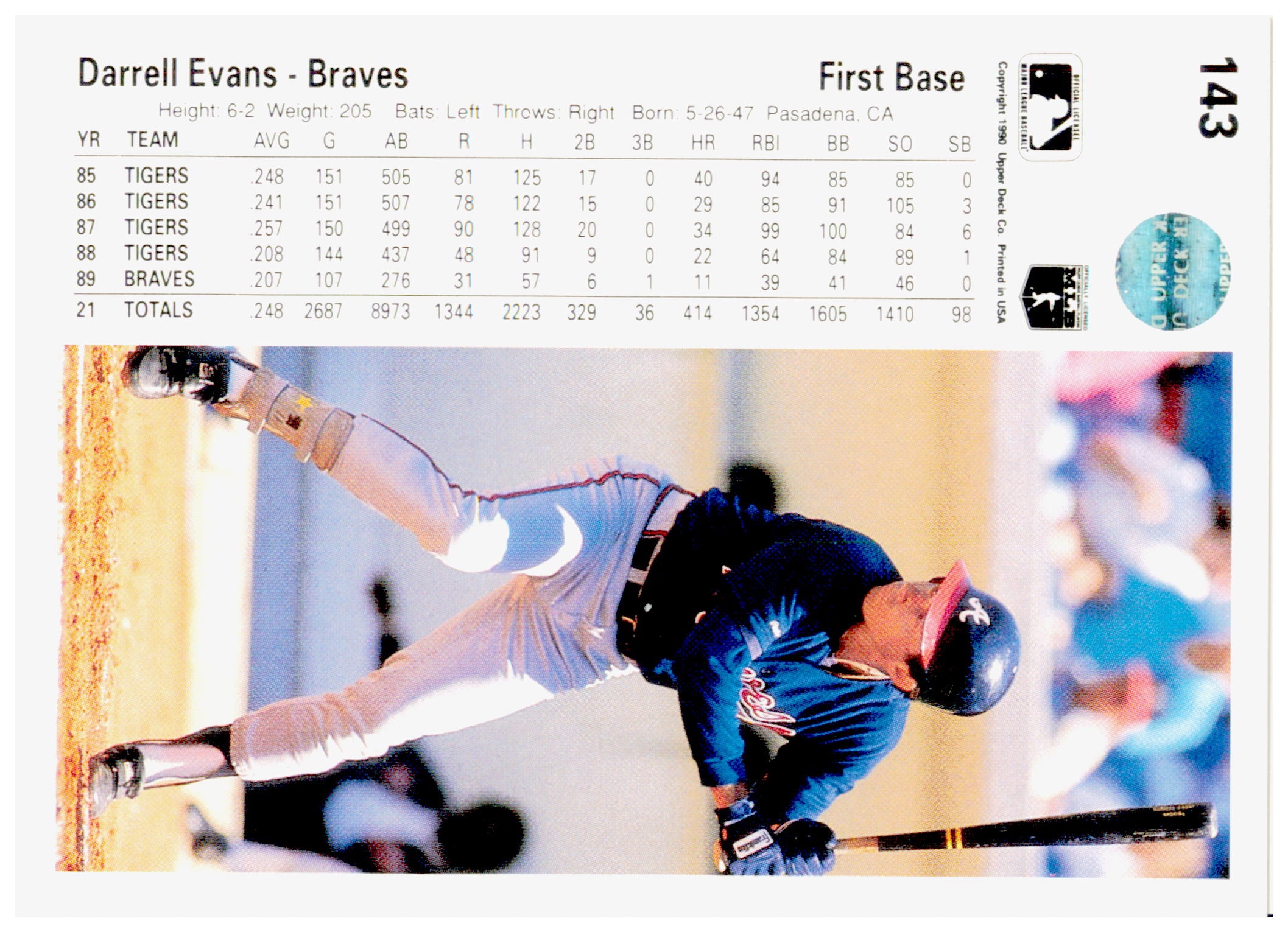 1990 Upper Deck John Cerutti Card Toronto Blue Jays #485