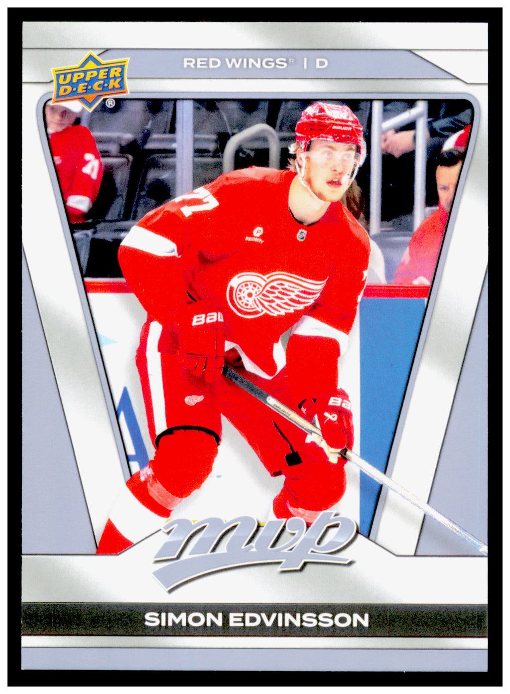 2025-26 Upper Deck MVP Simon Edvinsson Card Detroit Red Wings #36