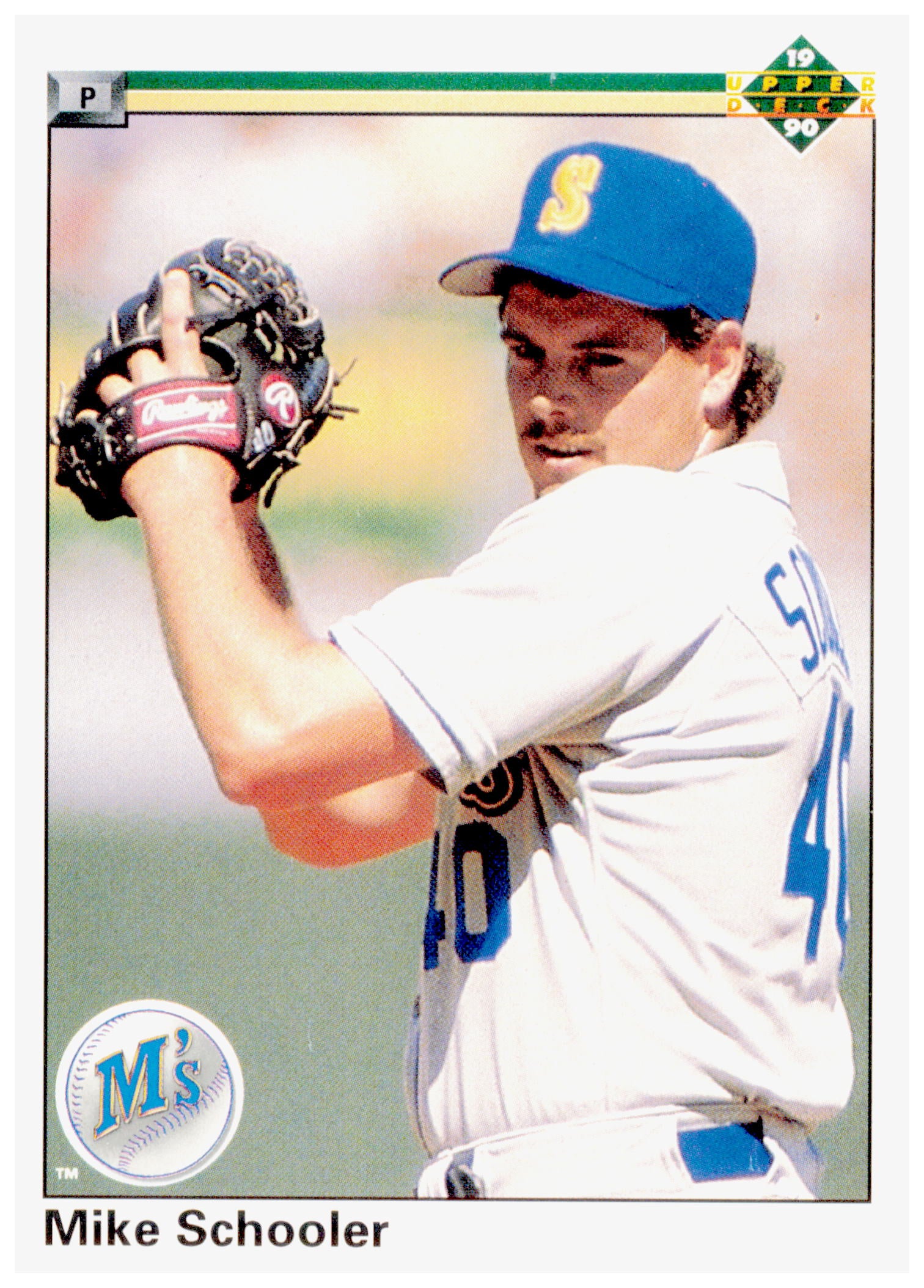 1990 Upper Deck Mike Schooler Card Seattle Mariners #214
