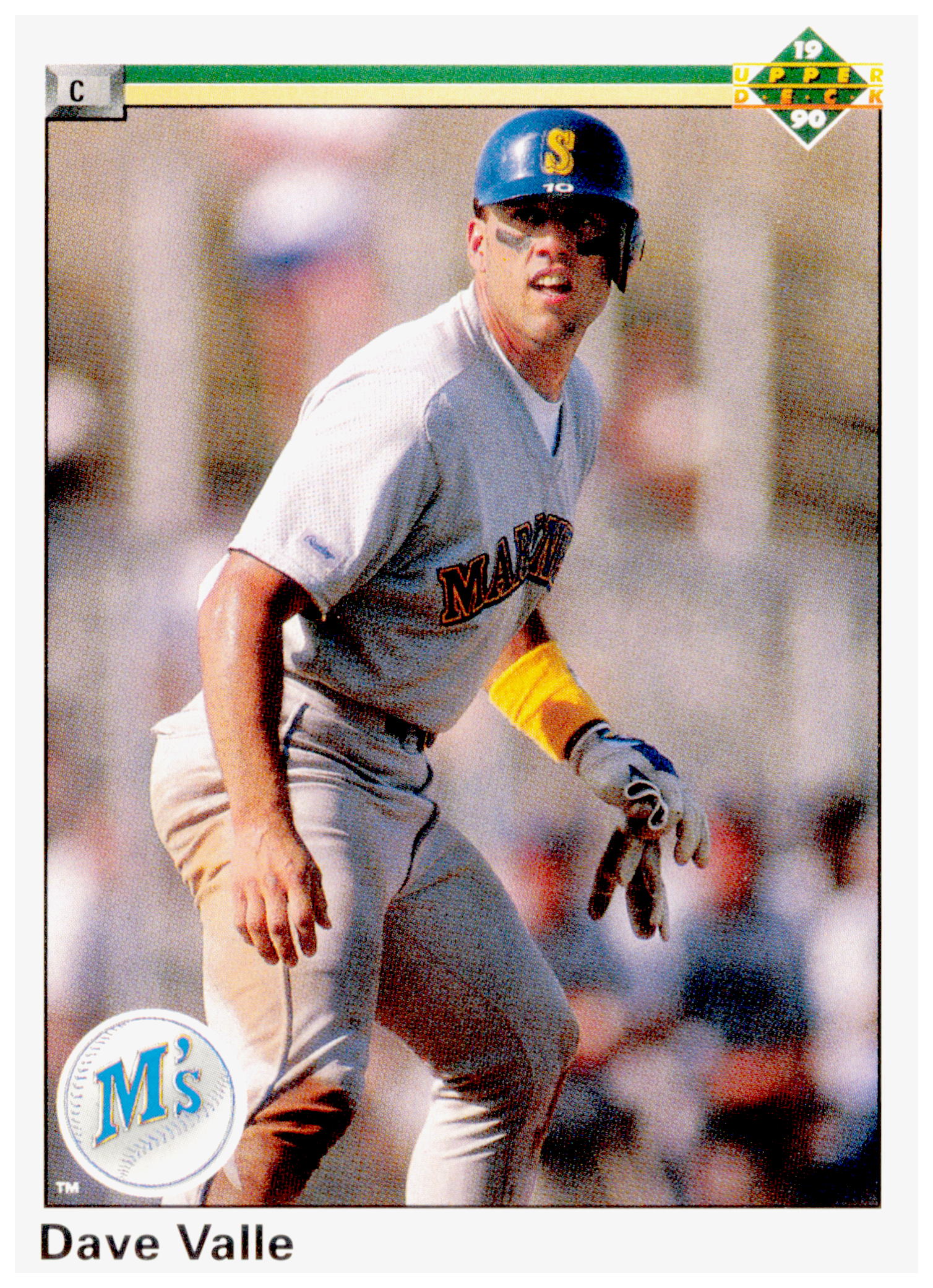 1990 Upper Deck Dave Valle Card Seattle Mariners #451