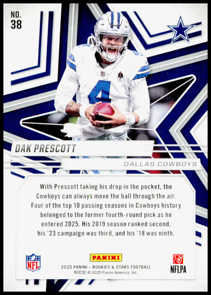 2025 Panini Rookies & Stars Dak Prescott Card Dallas Cowboys #38