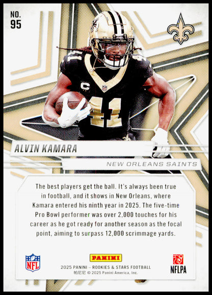 2025 Panini Rookies & Stars Alvin Kamara Card New Orleans Saints #95