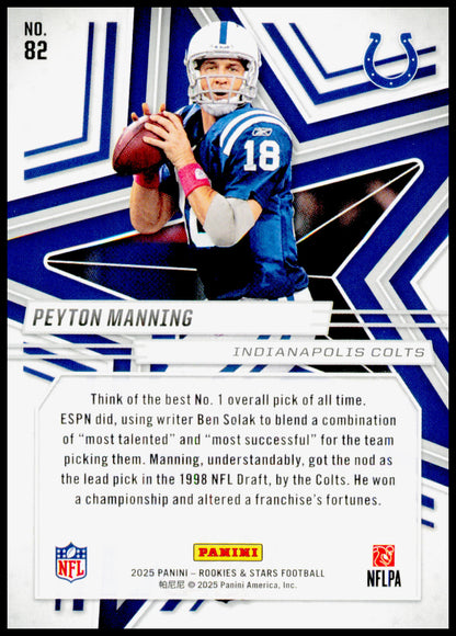 2025 Panini Rookies & Stars Peyton Manning Card Indianapolis Colts #82