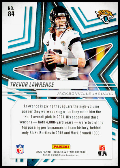 2025 Panini Rookies & Stars Trevor Lawrence Card Jacksonville Jaguars #84