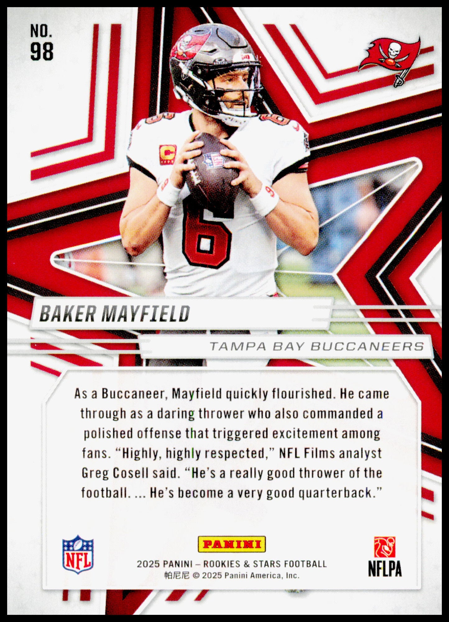 2025 Panini Rookies & Stars Baker Mayfield Card Tampa Bay Buccaneers #98