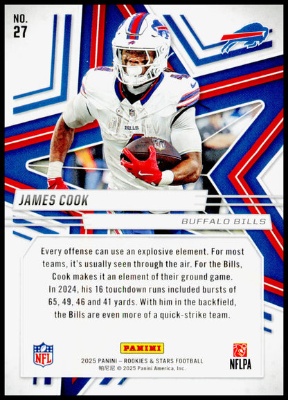 2025 Panini Rookies & Stars James Cook Card Buffalo Bills #27