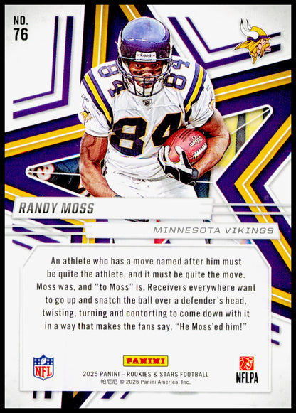 2025 Panini Rookies & Stars Randy Moss Card Minnesota Vikings #76