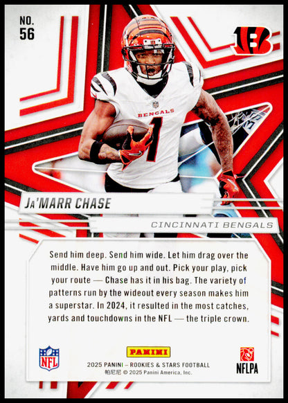 2025 Panini Rookies & Stars Ja'Marr Chase Card Cincinnati Bengals #56