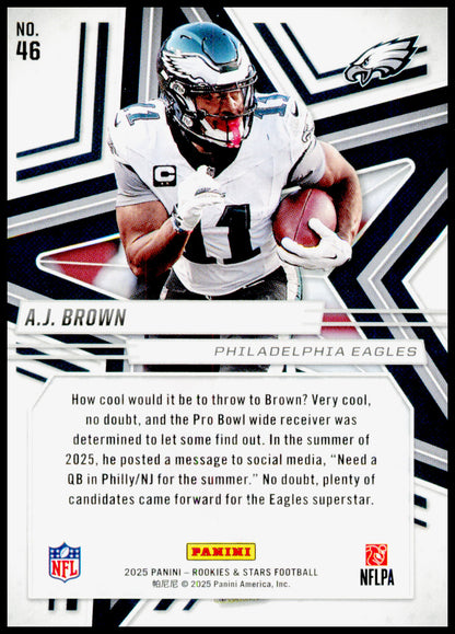 2025 Panini Rookies & Stars A.J. Brown Card Philadelphia Eagles #46
