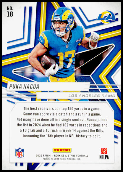 2025 Panini Rookies & Stars Puka Nacua Card Los Angeles Rams #18