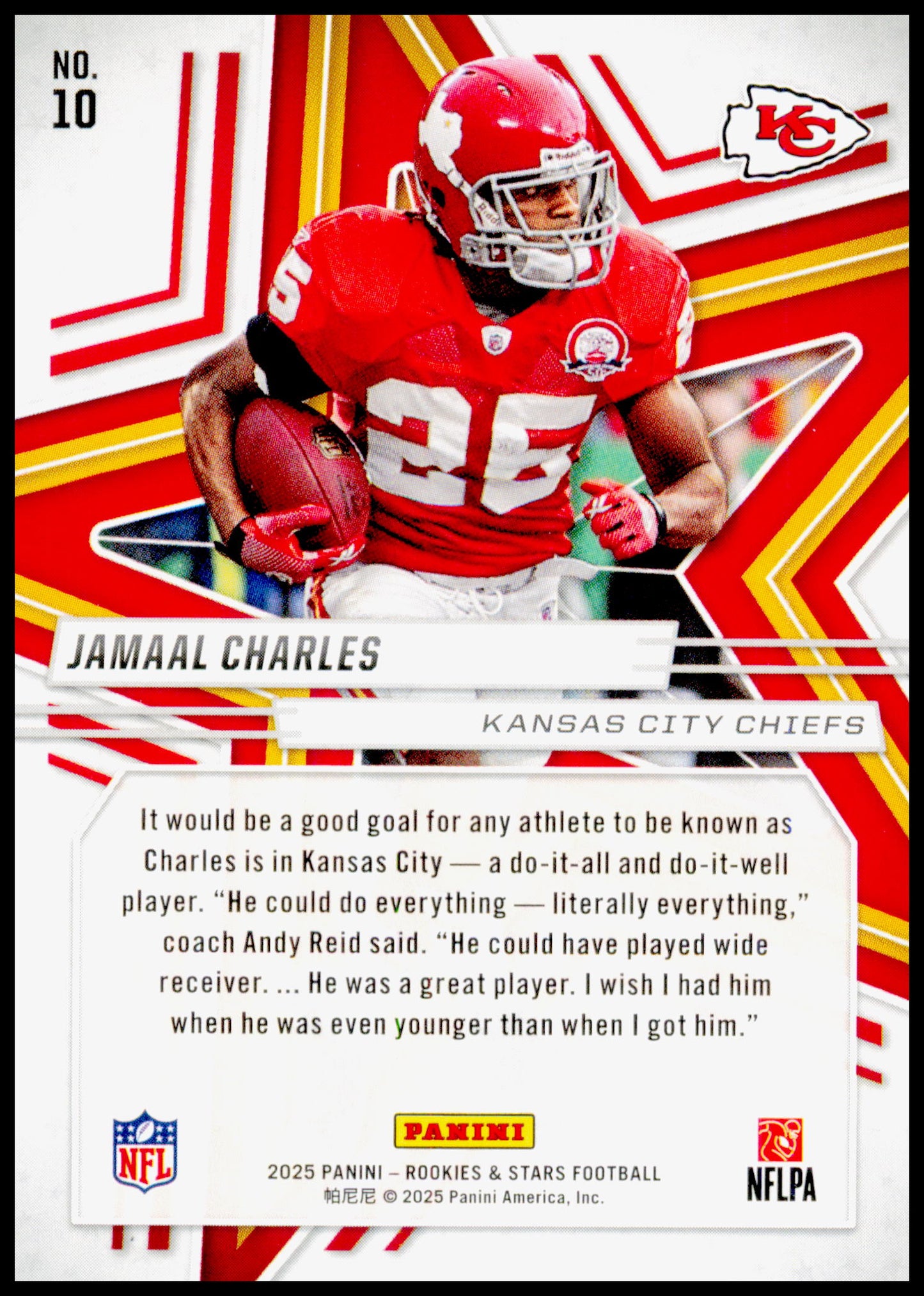 2025 Panini Rookies & Stars Jamaal Charles Card Kansas City Chiefs #10