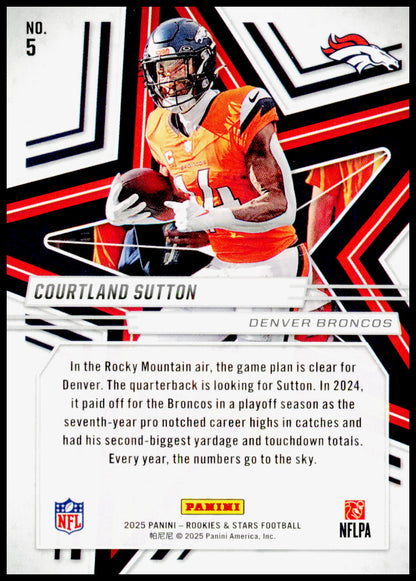 2025 Panini Rookies & Stars Courtland Sutton Card Denver Broncos #5