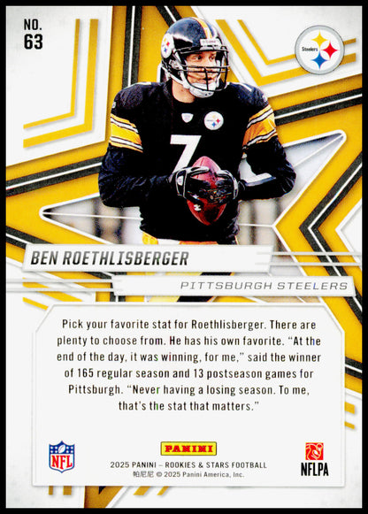 2025 Panini Rookies & Stars Ben Roethlisberger Card Pittsburgh Steelers #63