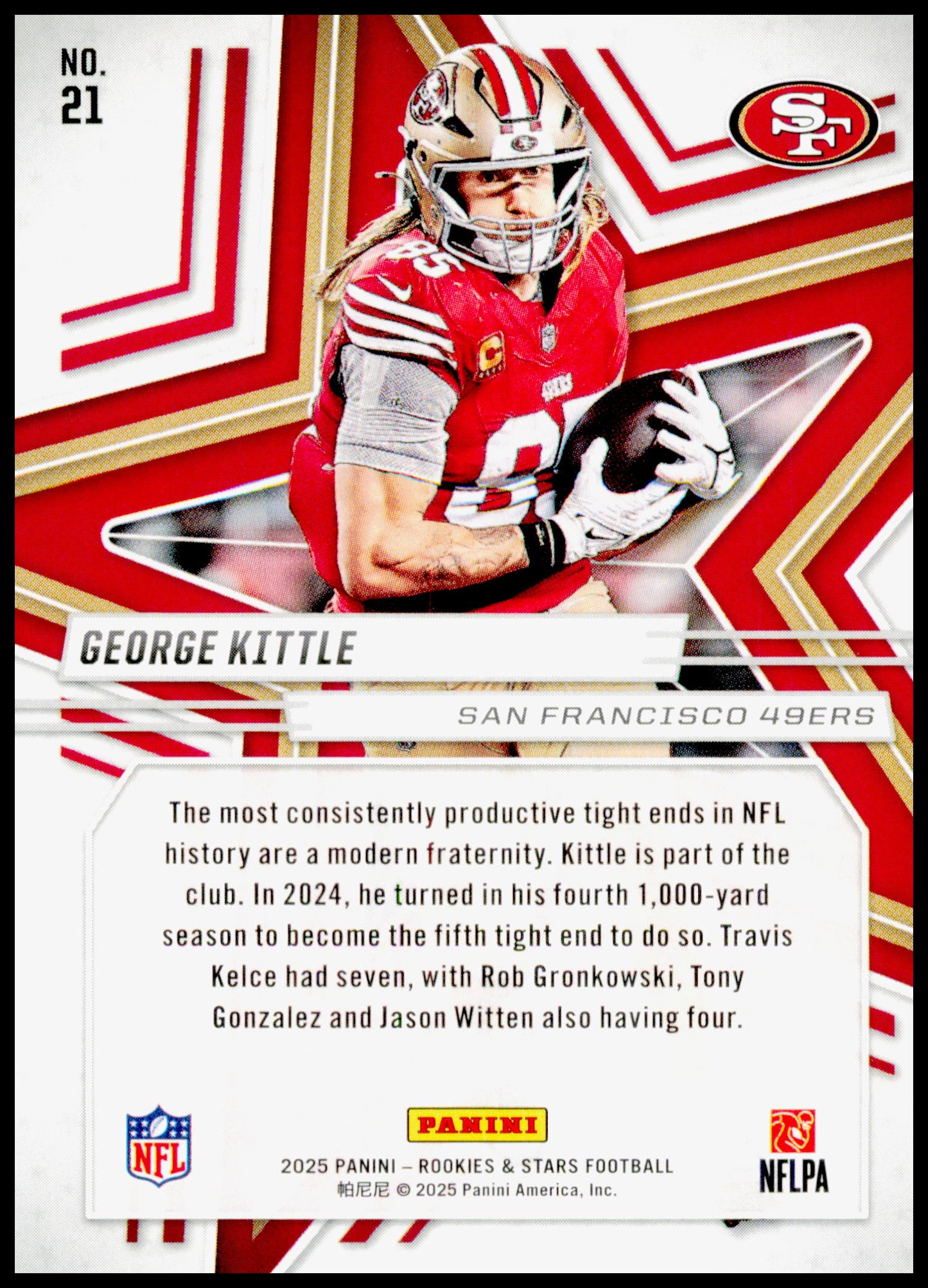 2025 Panini Rookies & Stars George Kittle Card San Francisco 49ers #21