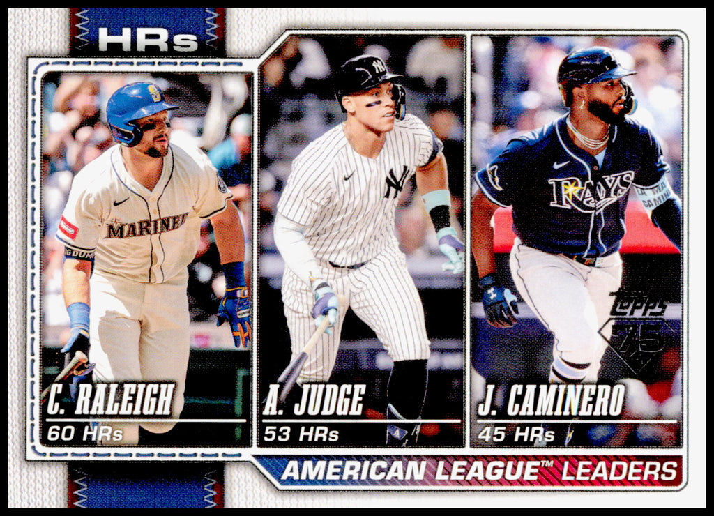 2026 Topps American League Leaders HRs Raleigh /  Judge /  Caminero Card #38