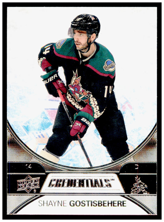 2021-22 Upper Deck Credentials Shayne Gostisbehere Card Arizona Coyotes #24