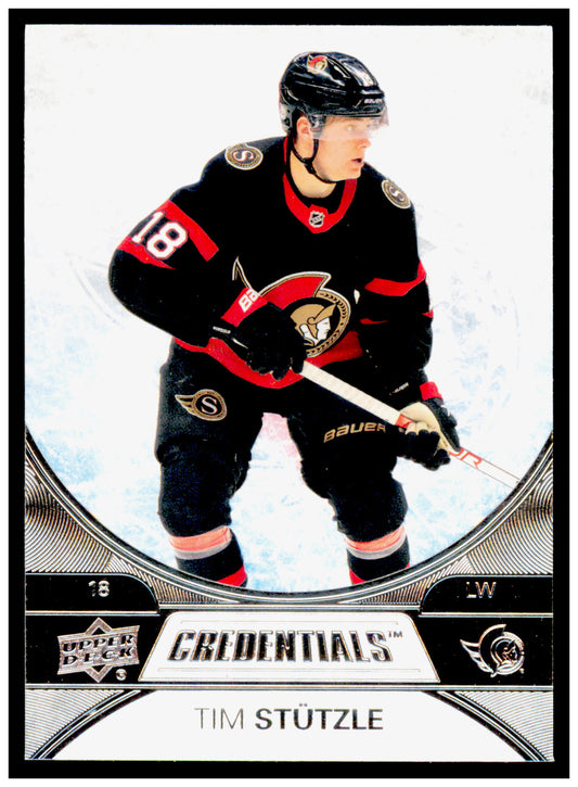 2021-22 Upper Deck Credentials Tim Stutzle Card Ottawa Senators #28