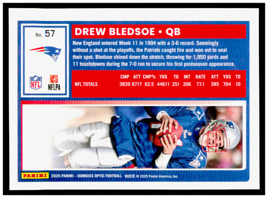 2025 Donruss Optic Drew Bledsoe Card New England Patriots #57