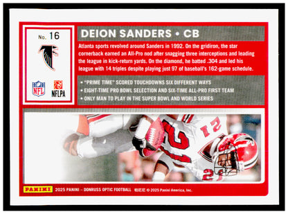 2025 Donruss Optic Deion Sanders Card Atlanta Falcons #16