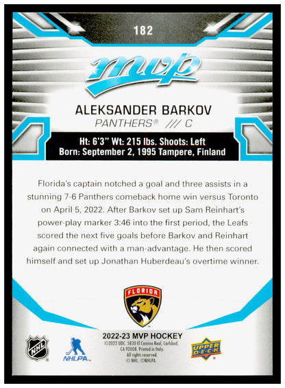 2022-23 Upper Deck MVP Aleksander Barkov Card Florida Panthers #182