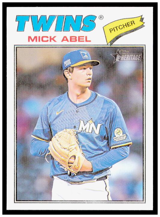 2026 Topps Heritage Mick Abel Card Deckle Edge Minnesota Twins #292