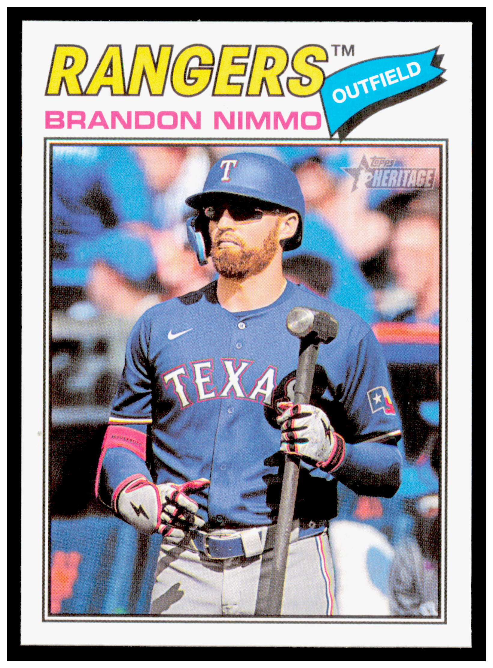 2026 Topps Heritage Brandon Nimmo Card Dark Gray Texas Rangers #119