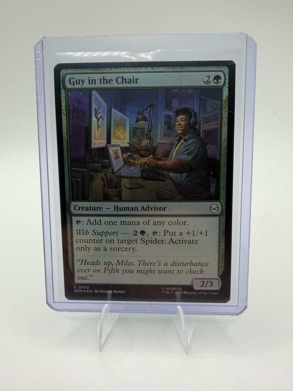 MTG Guy in the Chair 0102 Marvel Secret Lair Spiderman Spider-Man Green Card NM
