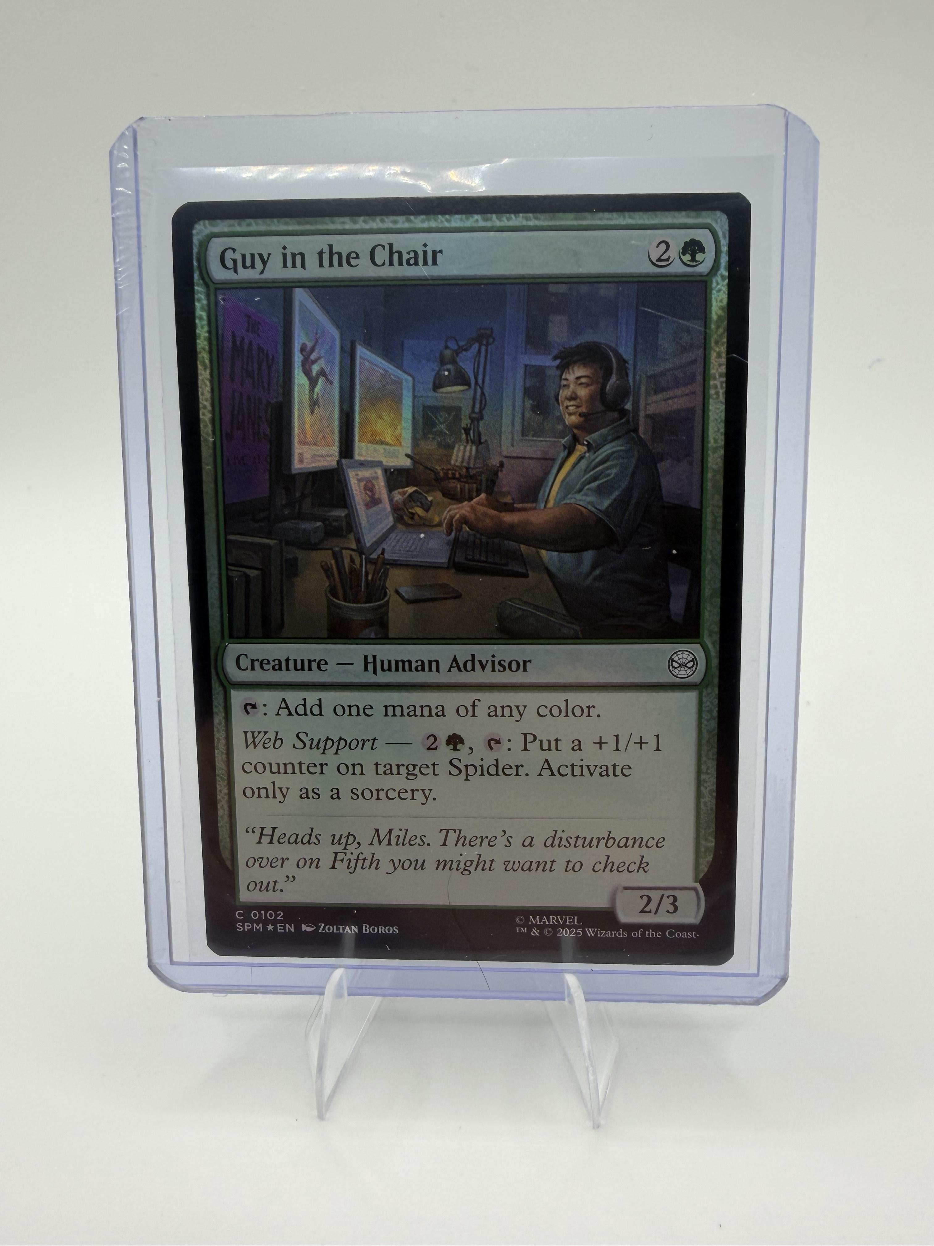 MTG Guy in the Chair 0102 Marvel Secret Lair Spiderman Spider-Man Green Card NM