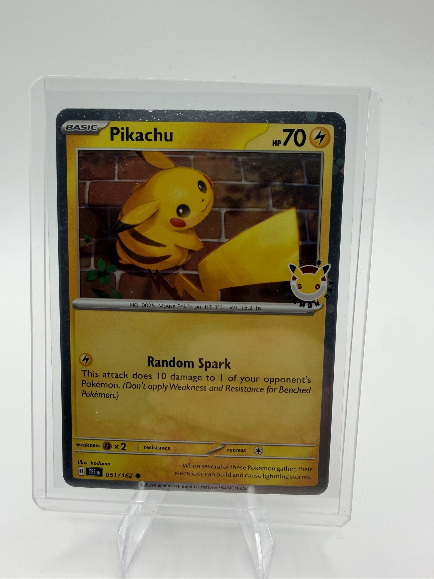 Pikachu 051/162 Cosmos Holo Temporal Forces Pokemon Card NM Scarlet Violet 2026