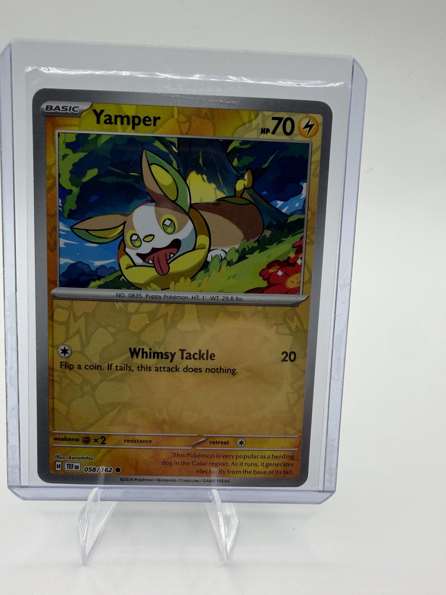 Yamper 058/162 Reverse Holo - Pokemon Temporal Forces - SV05 Common TCG
