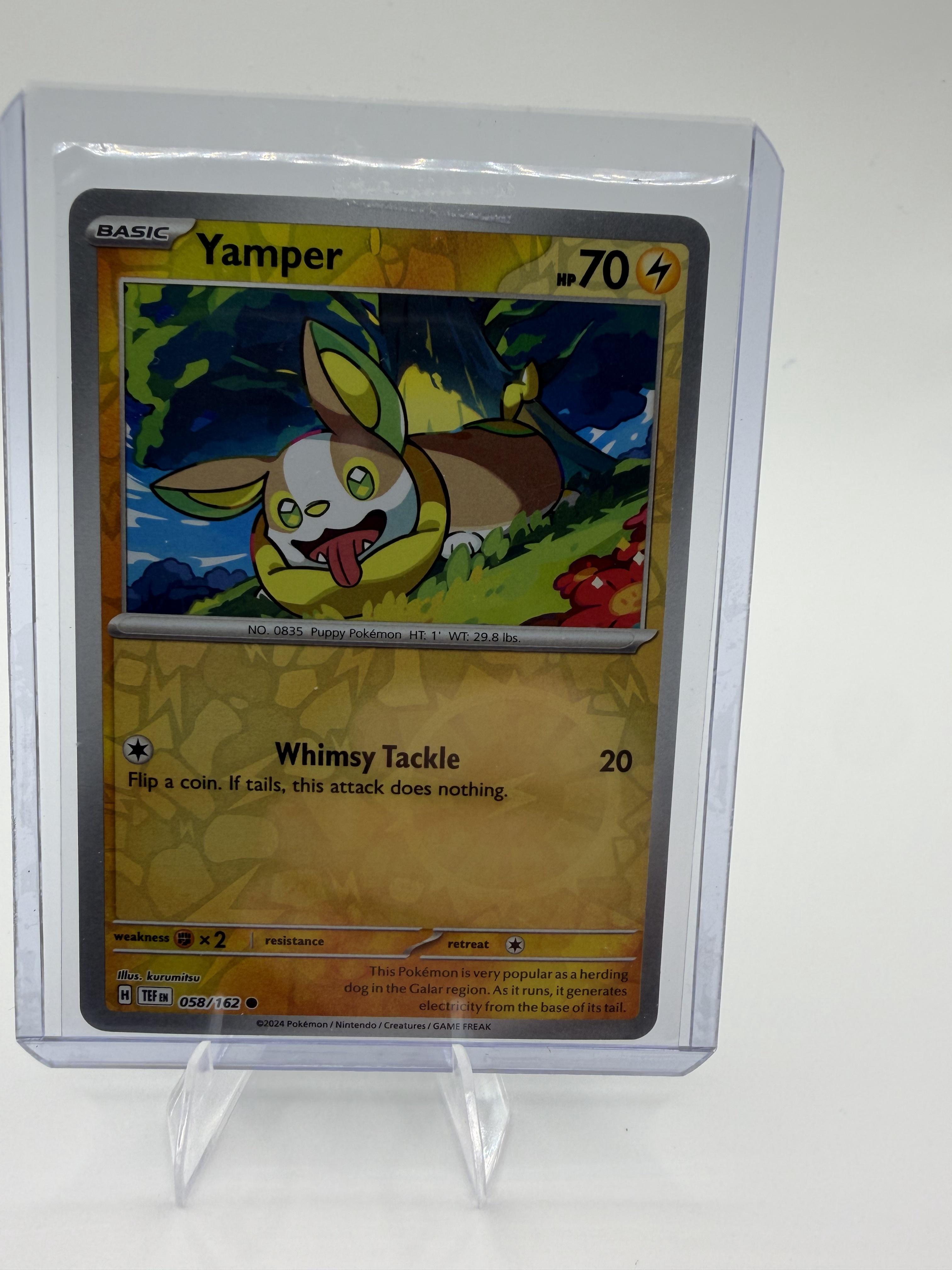 Yamper 058/162 Reverse Holo - Pokemon Temporal Forces - SV05 Common TCG