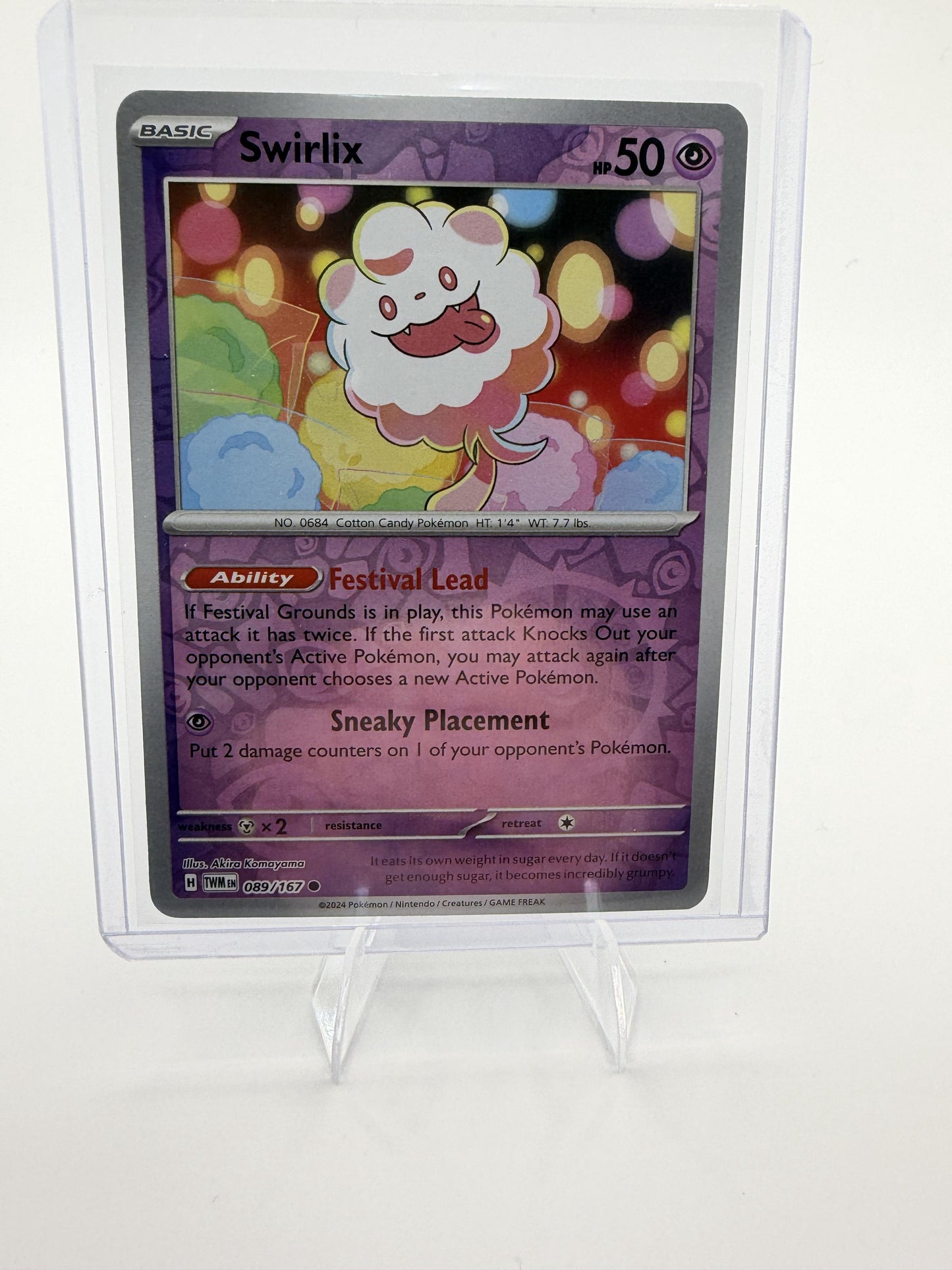 Swirlix 089/167 Reverse Holo Twilight Masquerade Pokemon Card NM 2024 SV06