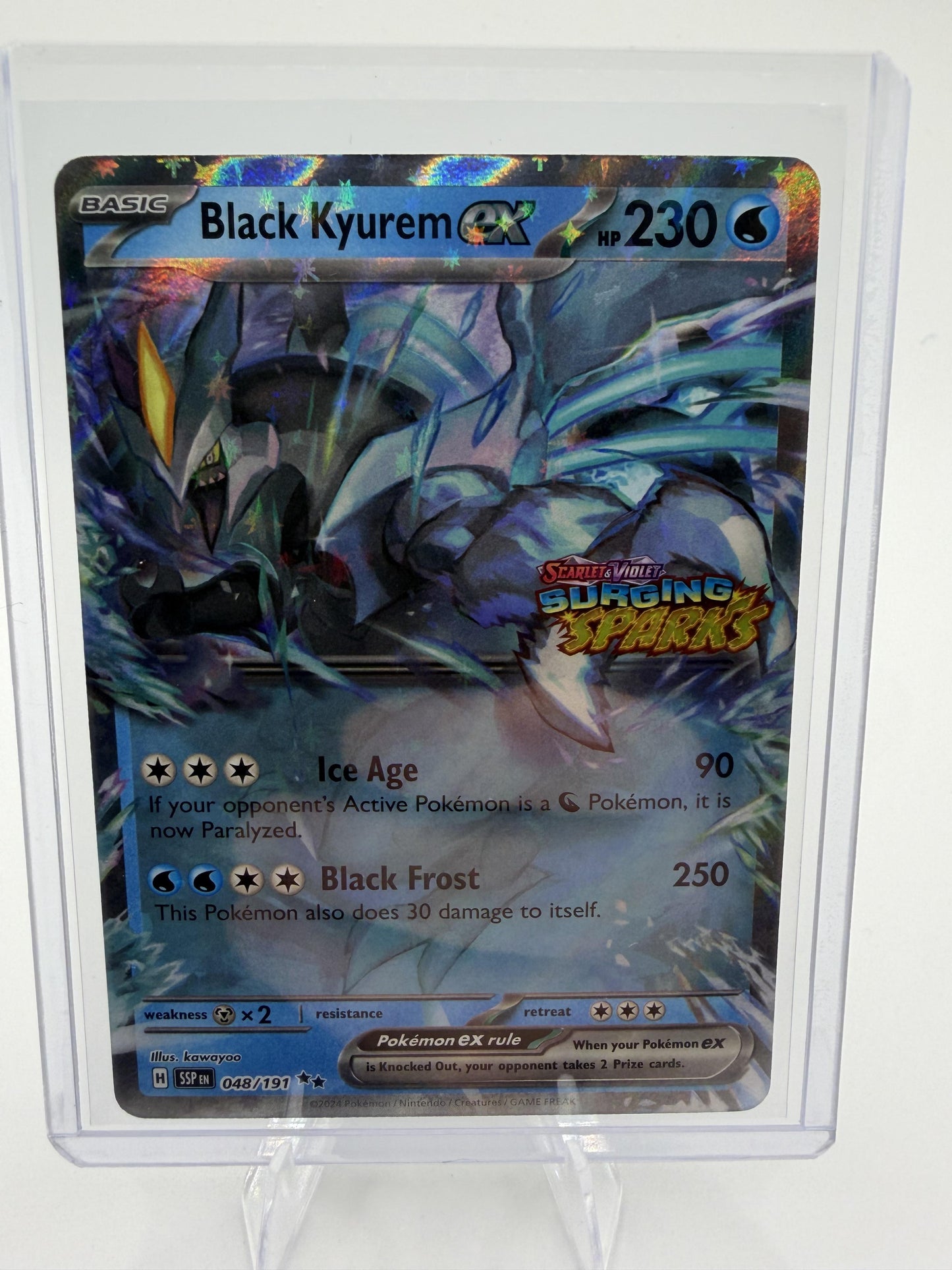 Black Kyurem ex 048/191 Double Rare Surging Sparks Pokemon Card NM 2026