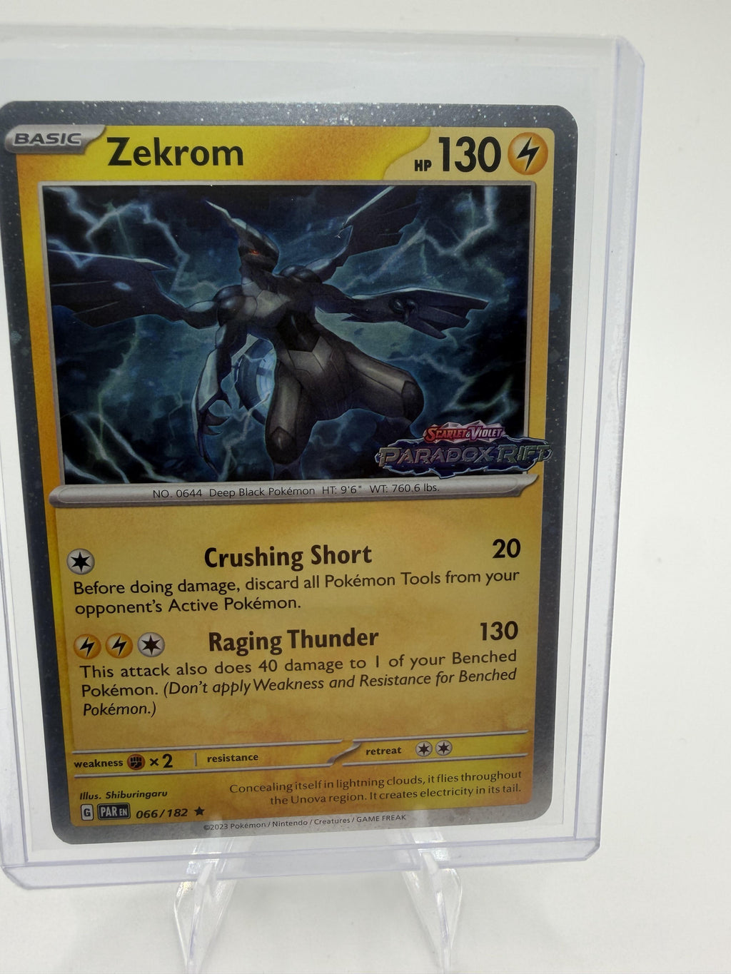Zekrom 066/182 Paradox Rift Stamped Promo Cosmos Holo Rare Pokemon Card NM