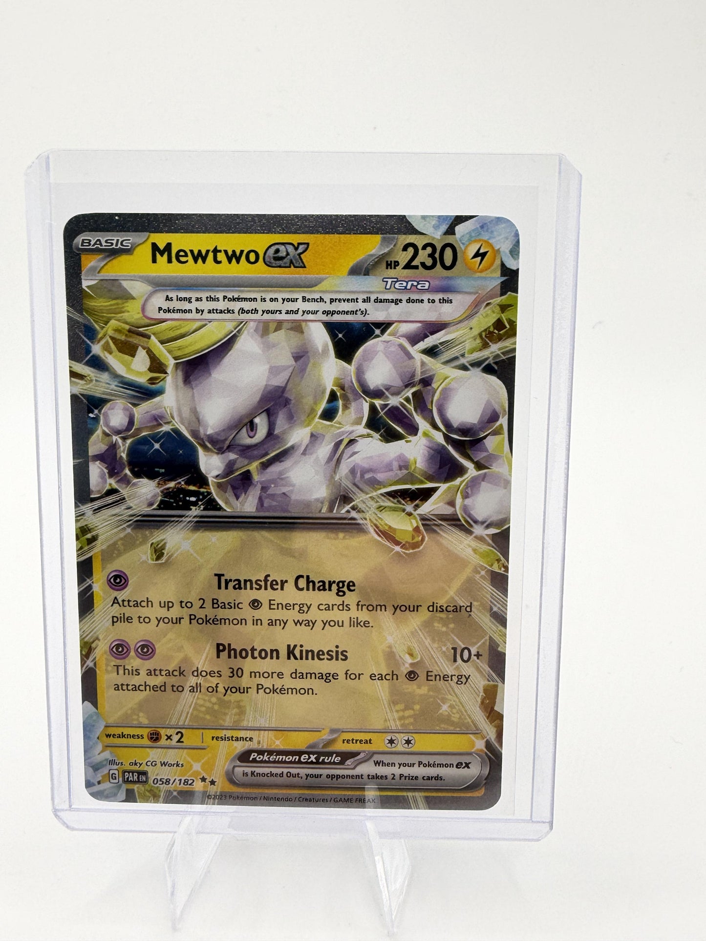 Mewtwo ex 058/182 Paradox Rift Tera Pokemon Card NM 2023 Scarlet Violet