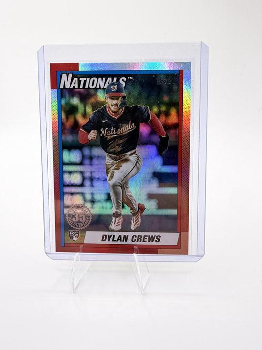 Dylan Crews 2025 Topps 35th Anniversary 1990 Rainbow Foil RC Rookie Nationals