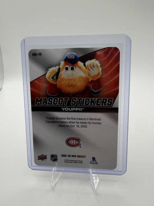2025-26 Upper Deck MVP Youppi Card Mascot Stickers Montreal Canadiens #MS-14