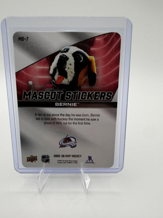 2025-26 Upper Deck MVP Bernie the St. Bernard Card Mascot Stickers Colorado