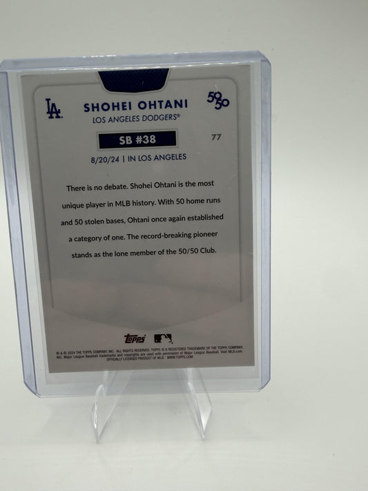 Shohei Ohtani 2024 Topps 50/50 Card #77 Stolen Base #38 Dodgers 8/20/2024