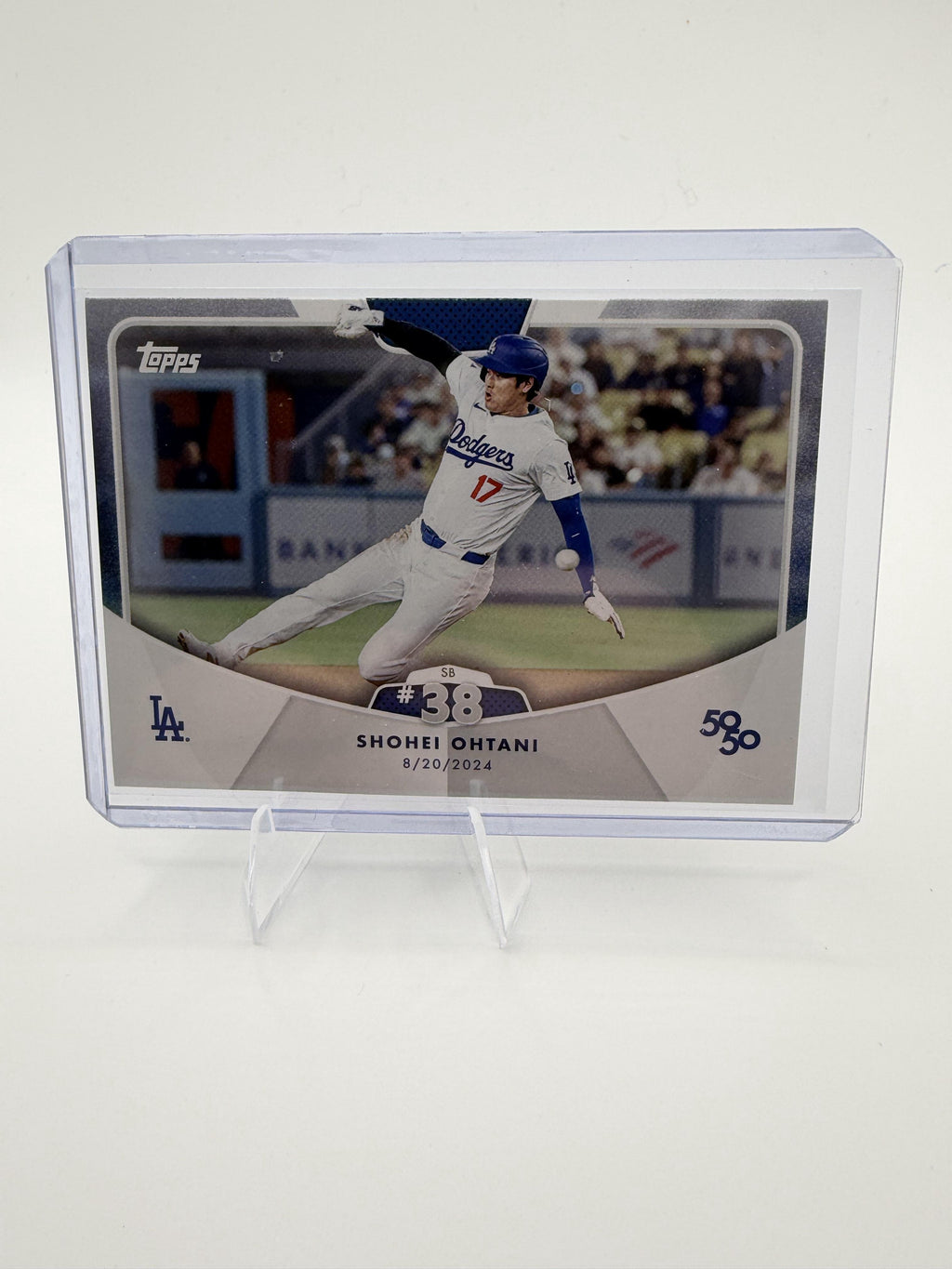 Shohei Ohtani 2024 Topps 50/50 Card #77 Stolen Base #38 Dodgers 8/20/2024