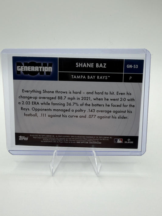 2022 Topps Shane Baz Card Generation Now Tampa Bay Rays #GN-53