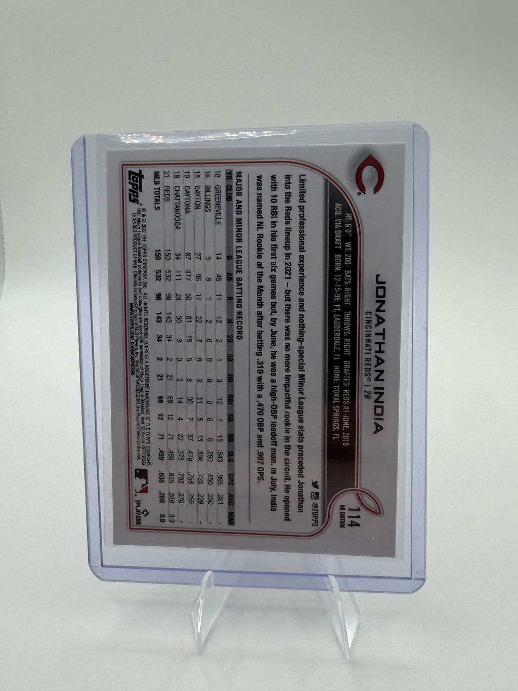 Jonathan India 2022 Topps UK Edition #114 All-Star Rookie Cup Cincinnati Reds