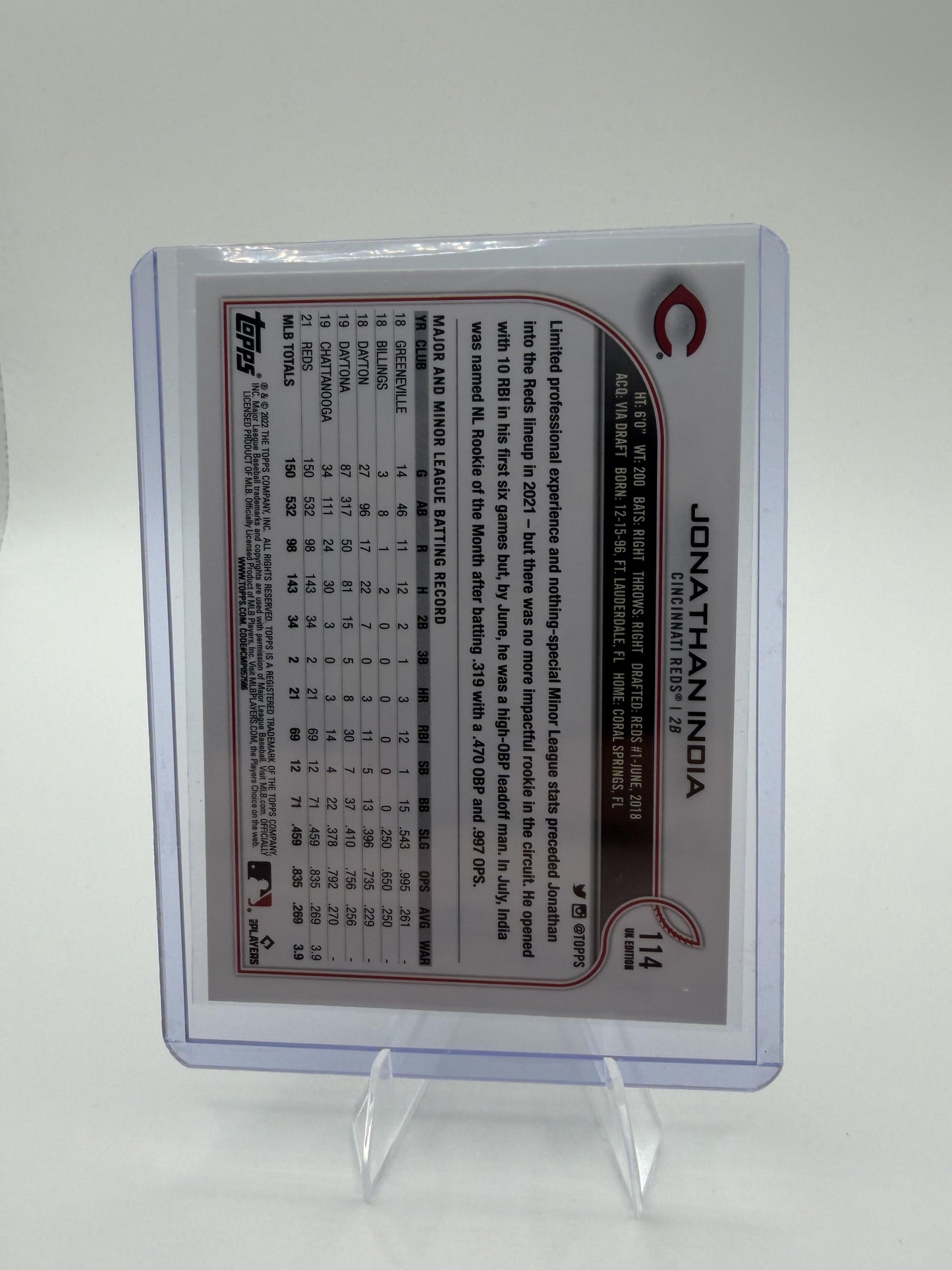 Jonathan India 2022 Topps UK Edition #114 All-Star Rookie Cup Cincinnati Reds