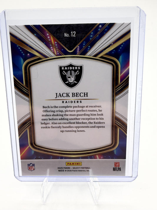 2025 Panini Select Jack Bech Card Select Future Las Vegas Raiders #12