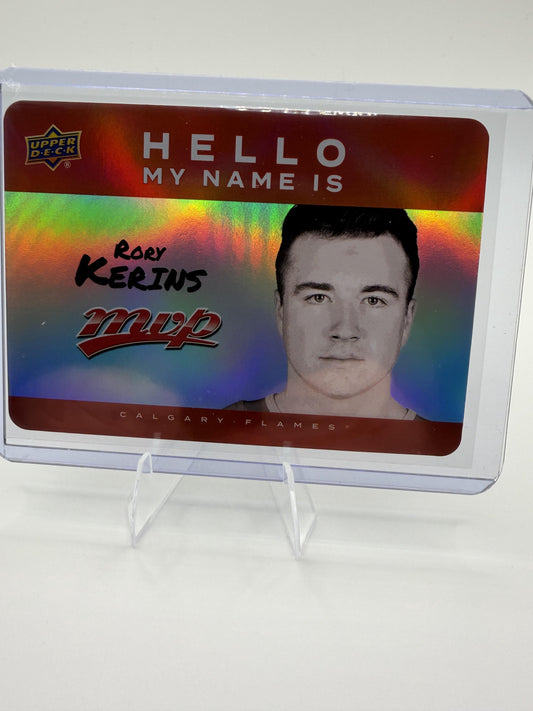 2025-26 Upper Deck MVP Rory Kerins Card Hello, My Name Is Calgary