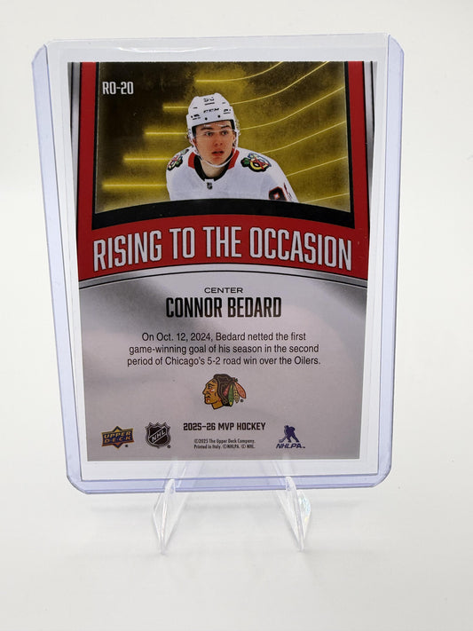 2025-26 Upper Deck MVP Connor Bedard Card Rising to the Occasion Chicago