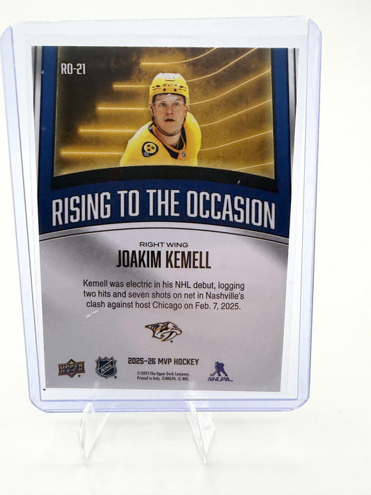 2025-26 Upper Deck MVP Joakim Kemell Card Rising to the Occasion Nashville