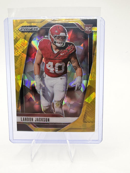 2025 Panini Prizm Draft Picks Landon Jackson Card Prizms Gold Ice Arkansas