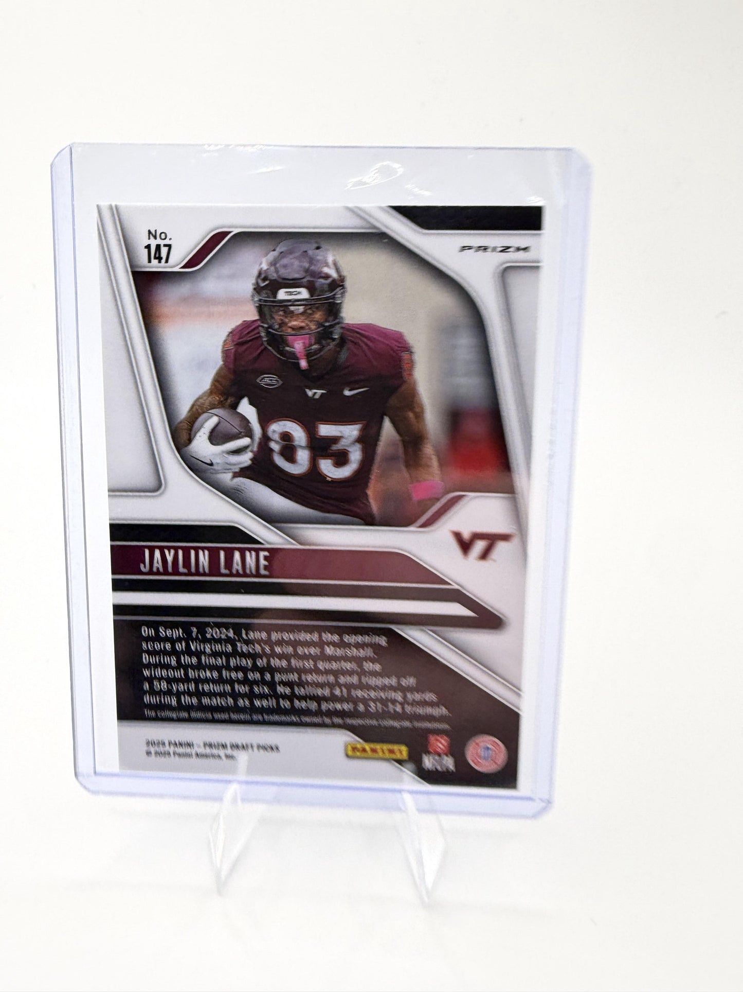 2025 Panini Prizm Draft Picks Jaylin Lane Card Prizms Gold Ice  Hokies