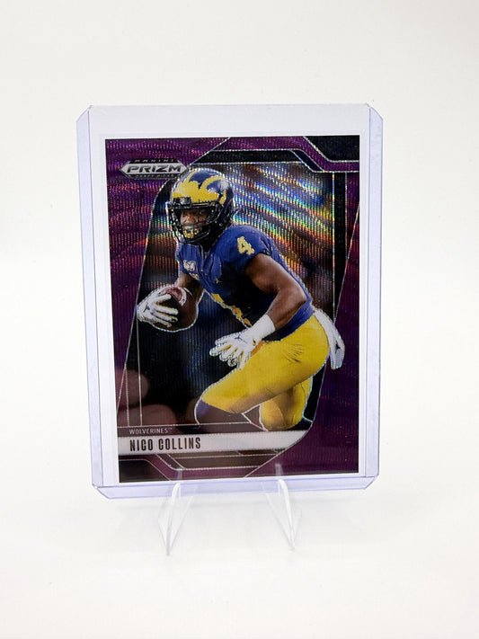 2025 Panini Prizm Draft Picks Nico Collins Card Prizms Purple Wave Michigan